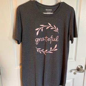 Gray/Pink Grateful Graphic Tee